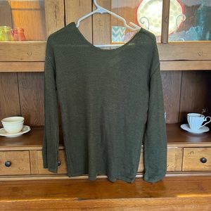 Girls/Kids XL (16) Olive twist back pullover sweater, lightweight Fall season